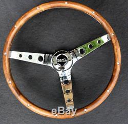 1964-1966 Chevy Nova Impala SS GRANT Wood walnut Steering Wheel 15 tilt column