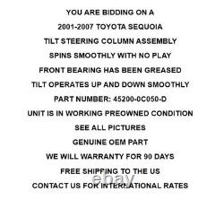 2001-2007 Toyota Sequoia Tilt Steering Column Assembly OEM With90 Day Warranty