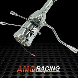 28 Chrome Steering Column Tilt Automatic with 9 Holes Adapter No Key Universal