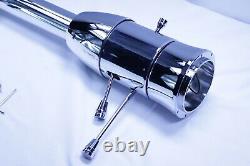 30 Chrome Tilt Manual Steering Column Floor Shift With Wings Wheel kit GM