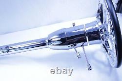 32 Chrome Tilt Steering Column Floor Shift With9Hole Ripple Wheel Street Hot Rod