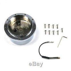 AMORACING Chrome 32" Manual Tilt Floor Shift Steering Column – With Ignition & Adapter