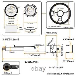 32''Inch LR Tilt MT Manual Style 5 position Steering Column+9 Bolt SteeringWheel