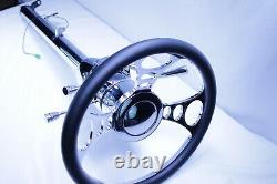 32 Street Hot Rod Chrome Tilt Steering Column Automatic Shift With 9 Hole Wheel