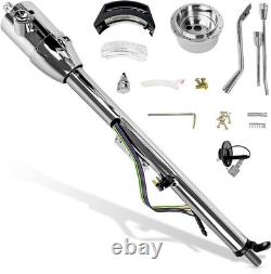 33 Inch Tilt Steering Column WithKey, 9 Holes Chrome Automatic Shift GM Style Ste
