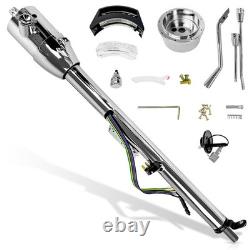 33 Inch Tilt Steering Column WithKey, 9 Holes Chrome Automatic Shift GM Style Ste