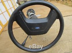87-91 Bronco or F Series OEM Black Steering Wheel & Shift Column & Keys witho Tilt