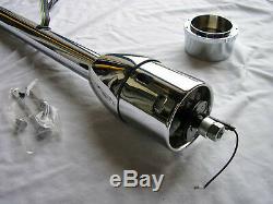 CHROME 28 Tilt Steering Column Floor Shift + GM 9 Hole Adapter street rod