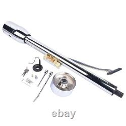 Chrome 32 GM Tilt Manual Style Steering Floor Mounted Column withAdapter & Key