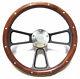 Custom Mahogany & Billet Steering Wheel Kit For 1964 66 Chevy Non-tilt Column