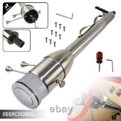 LR GM 28'' Tilt MT Manual Collapsible Steering Column Universal withAdapter Silver