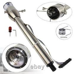 LR GM 28'' Tilt MT Manual Collapsible Steering Column Universal withAdapter Silver