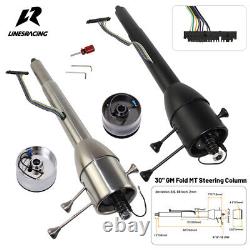 LR GM 30'' Tilt MT Manual Collapsible Steering Column Universal withAdapter Silver