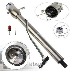 LR GM 32'' Tilt MT Manual Collapsible Steering Column Universal withAdapter Silver