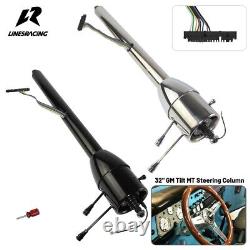 LR GM Black 32'' Tilt MT Manual Style Steering Column Universal for GM Car 69-94