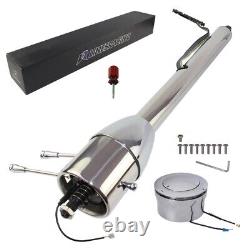 LR Universal GM 28'' Tilt MT Manual Steering Column with9-Hole Bolt Adapter Silver