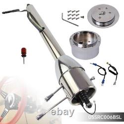 LR Universal GM 28'' Tilt MT Manual Steering Column with9-Hole Bolt Adapter Silver