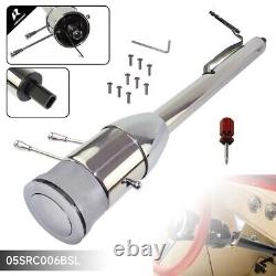 LR Universal GM 28'' Tilt MT Manual Steering Column with9-Hole Bolt Adapter Silver