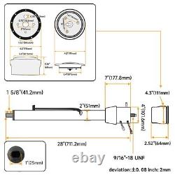 LR Universal GM 28'' Tilt MT Manual Steering Column with9-Hole Bolt Adapter Silver