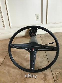 Pontiac Steering Wheel & Column Factory Black Near NOS Quality! SUPER NICE