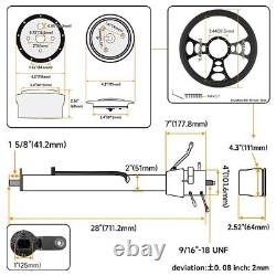 Universal 28'' Tilt AT Automatic Steering Column GM + 14'' 9 Bolt Steering Wheel