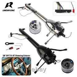 Universal 28'' Tilt AT Automatic Steering Column GM with 9-Hole Bolt Adapter Black