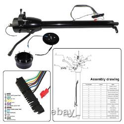 Universal 28'' Tilt AT Automatic Steering Column GM with 9-Hole Bolt Adapter Black