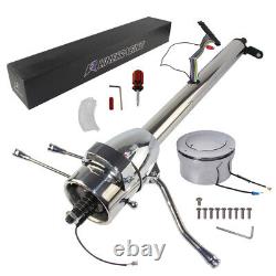 Universal 28'' Tilt AT Automatic Steering Column GM with9-Hole Bolt Adapter Silver