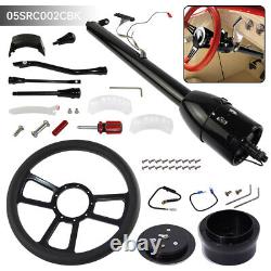 Universal 30'' Tilt AT Automatic Steering Column GM+9 Bolt Steering Wheel BK