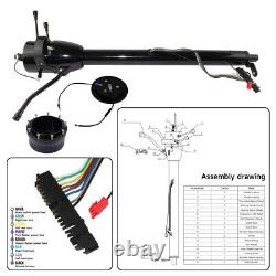Universal 30'' Tilt AT Automatic Steering Column GM with 9-Hole Bolt Adapter Black