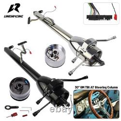 Universal 30'' Tilt AT Automatic Steering Column GM with9 Hole Bolt Adapter Silver