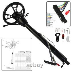 Universal 32'' Tilt AT Automatic Steering Column GM+9 Bolt Steering Wheel BK