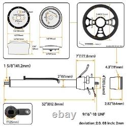 Universal 32'' Tilt AT Automatic Steering Column GM+9 Bolt Steering Wheel BK