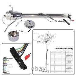 Universal 32'' Tilt AT Automatic Steering Column GM with9-Hole Bolt Adapter Silver