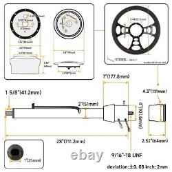 Universal GM 28'' Tilt MT Manual Steering Column GM with9 Bolt Steering Wheel BK